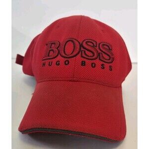 Hugo Boss Hat Mens Red Cap Adjustable Metal Clasp Strapback Dad Hat